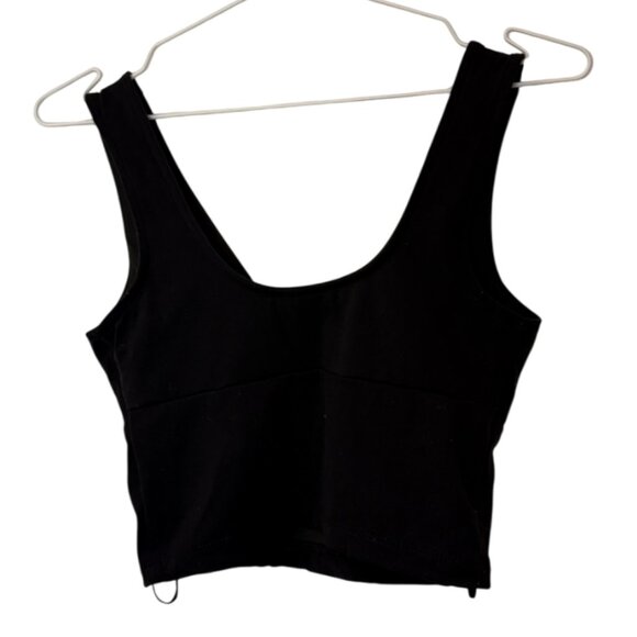 Dynamite plunging V-neck cropped tank top black women's size S - Picture 6 of 6